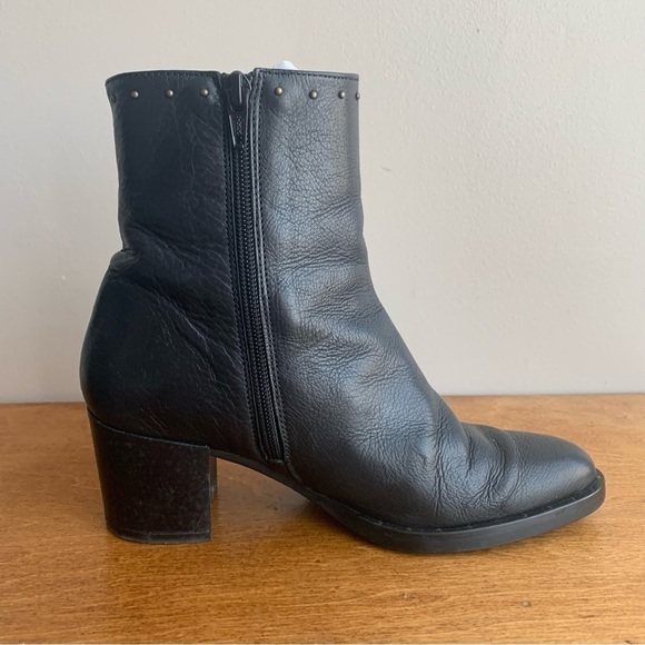 HISPANITAS Black Soft Leather Studded Ankle Booties - Picture 8 of 13